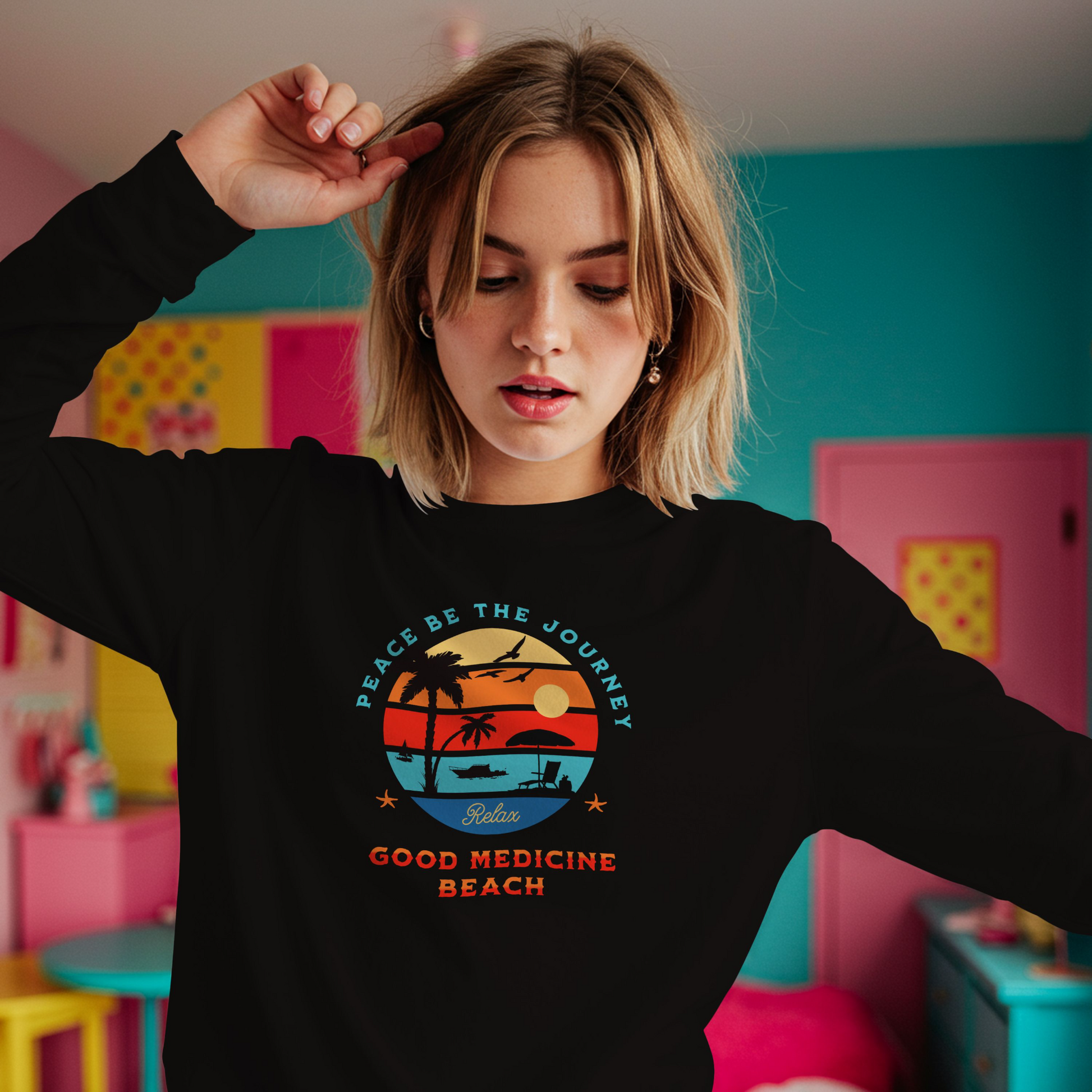GOOD MEDICINE BEACH - LONG SLEEVE TEE