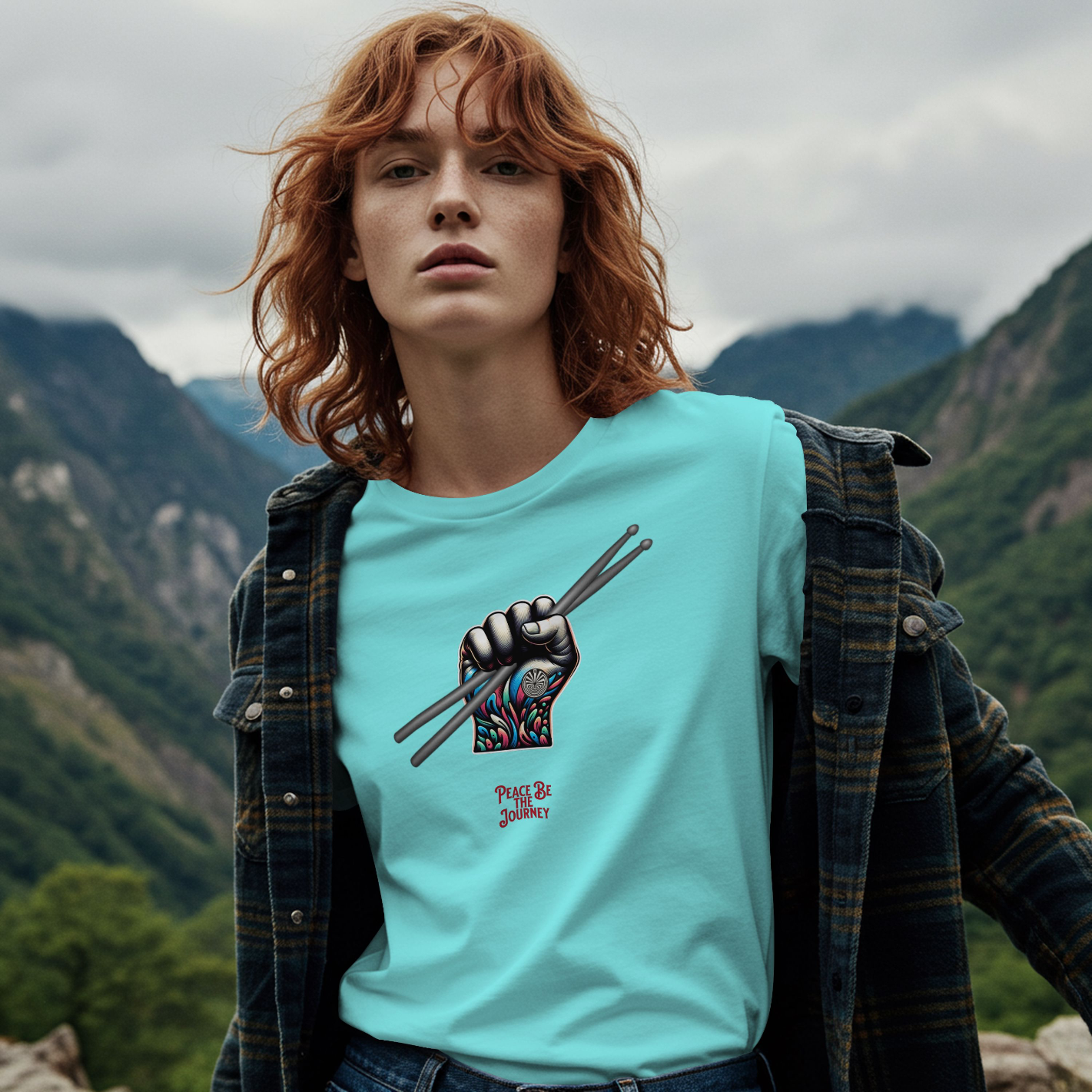 NATIVE FREEDOM DRUM STICKS - SHORT SLEEVE TEE