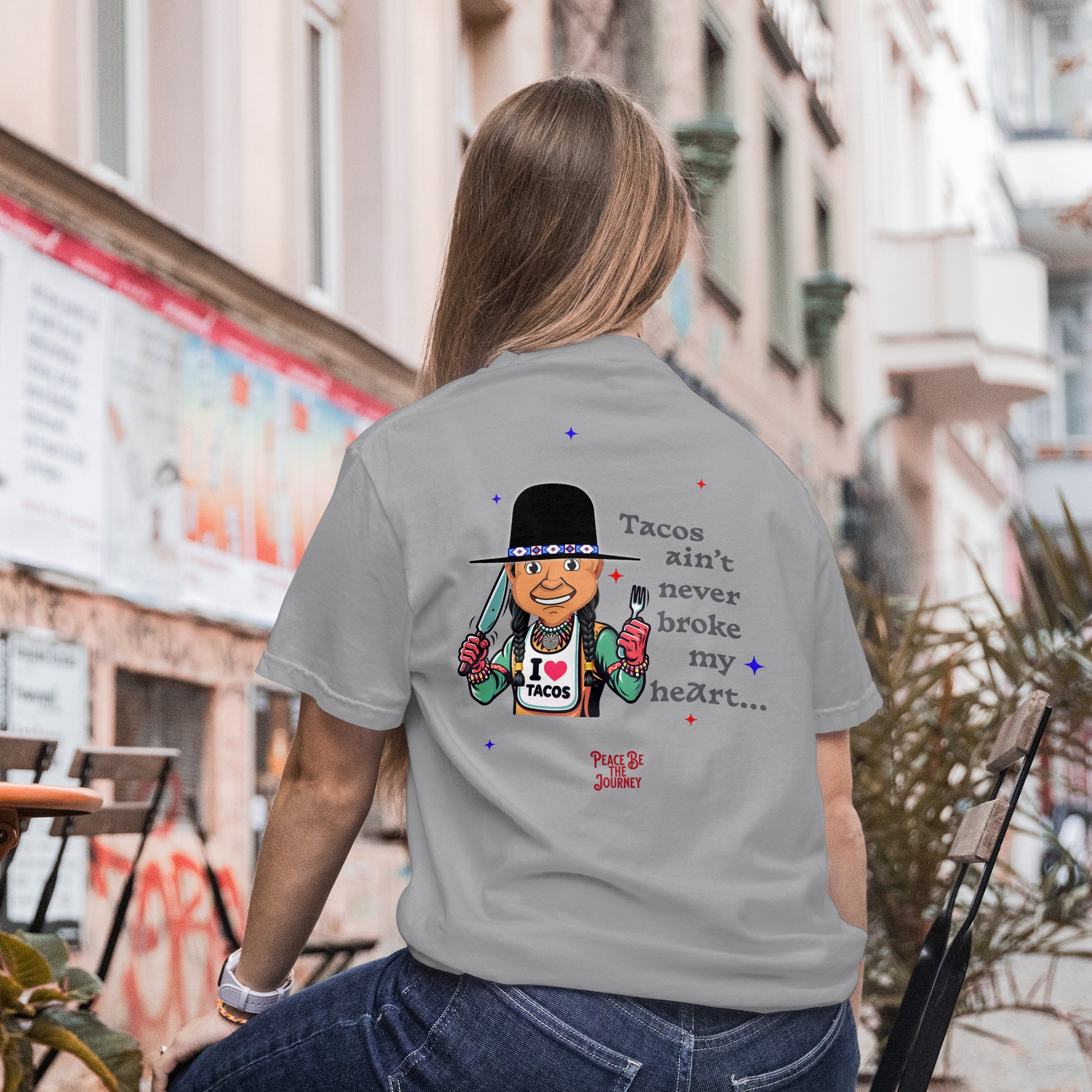 NEW!! TACOS AIN'T NEVER BROKE MY HEART - SHORT SLEEVE SHIRT