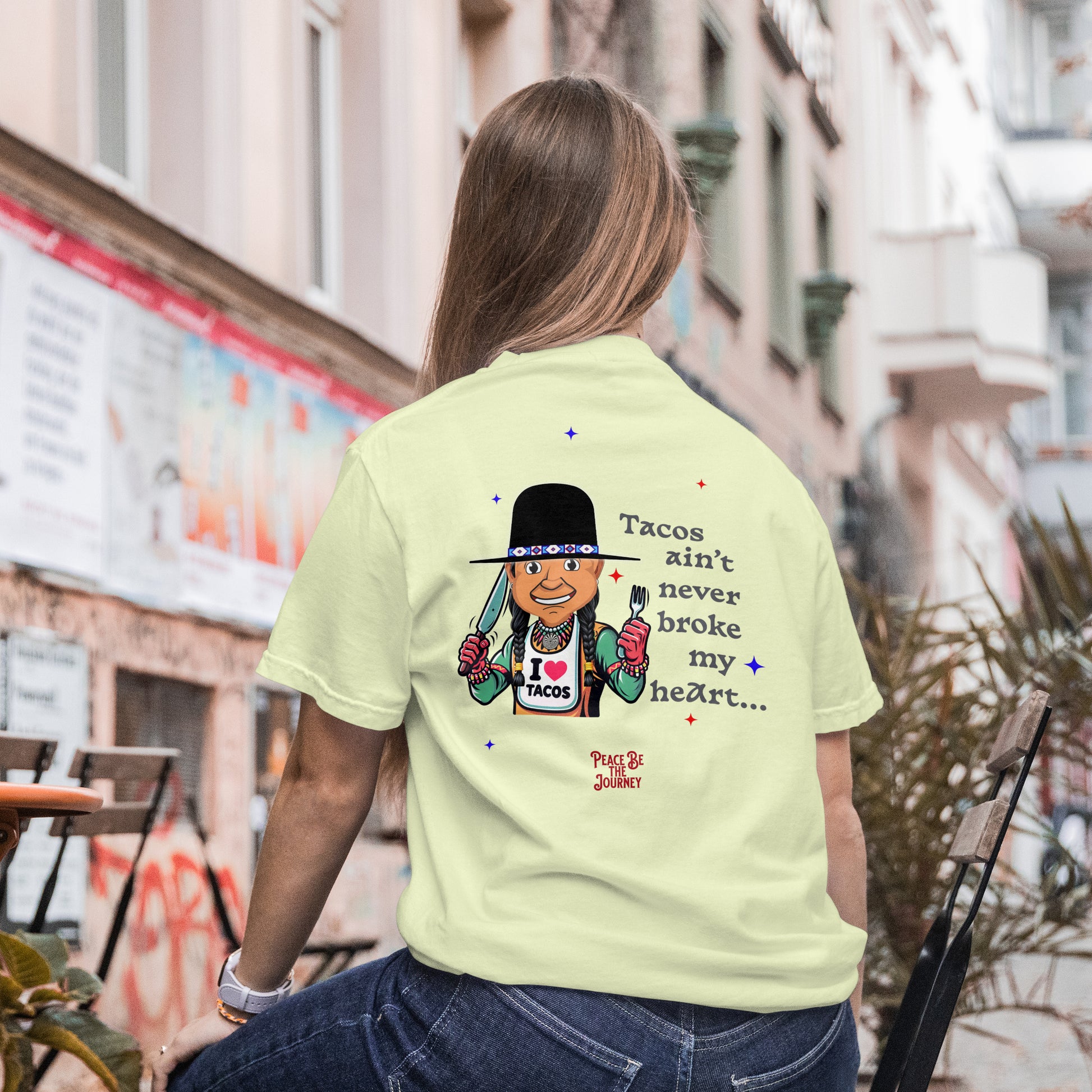 NEW!! TACOS AIN'T NEVER BROKE MY HEART - SHORT SLEEVE SHIRT